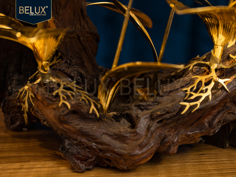 Lan Trầm Mộc 9 cành  mạ vàng 24k&nbsp;61x31x50cm